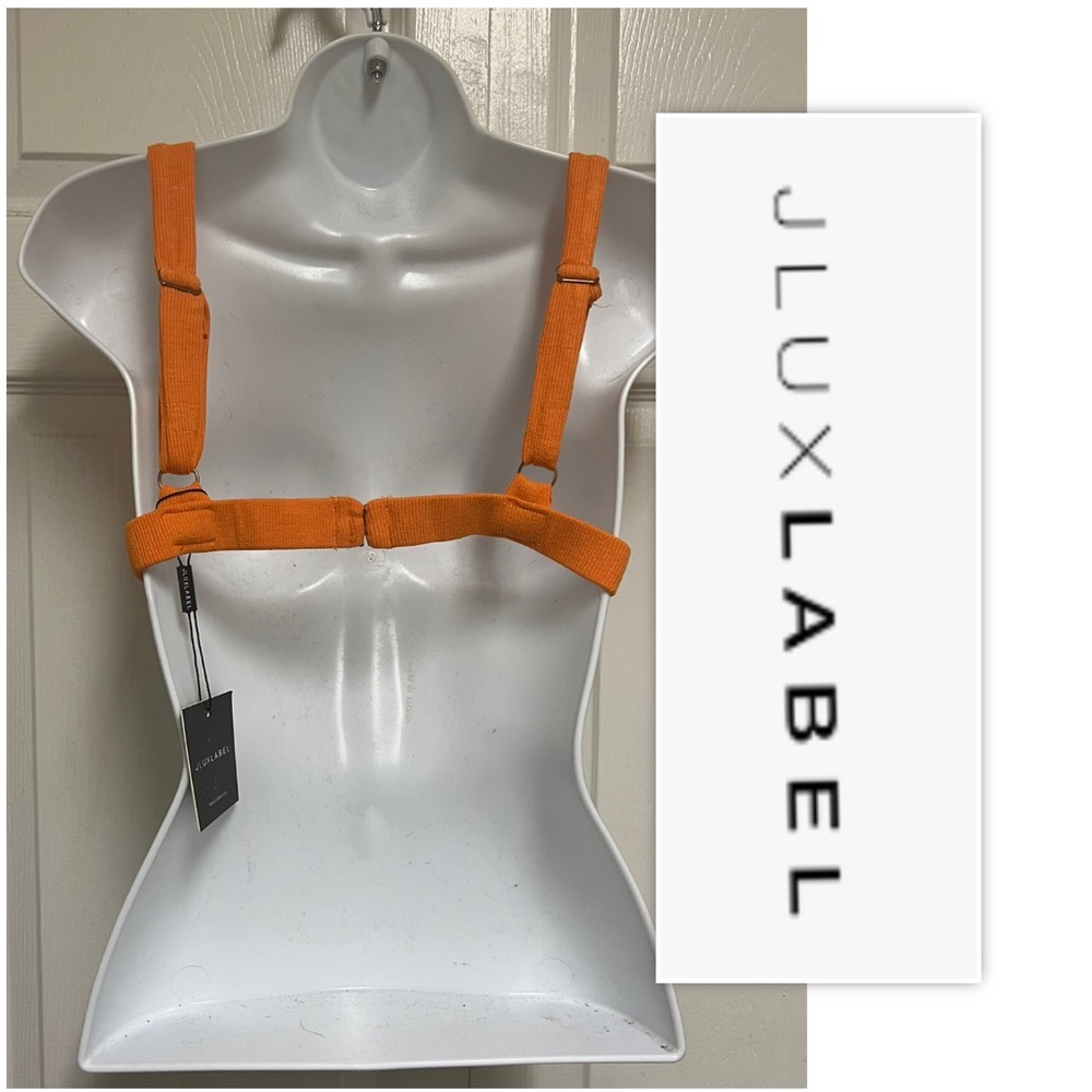 JLUXLABEL Orange Ribbed Bralette - Picture 2 of 9